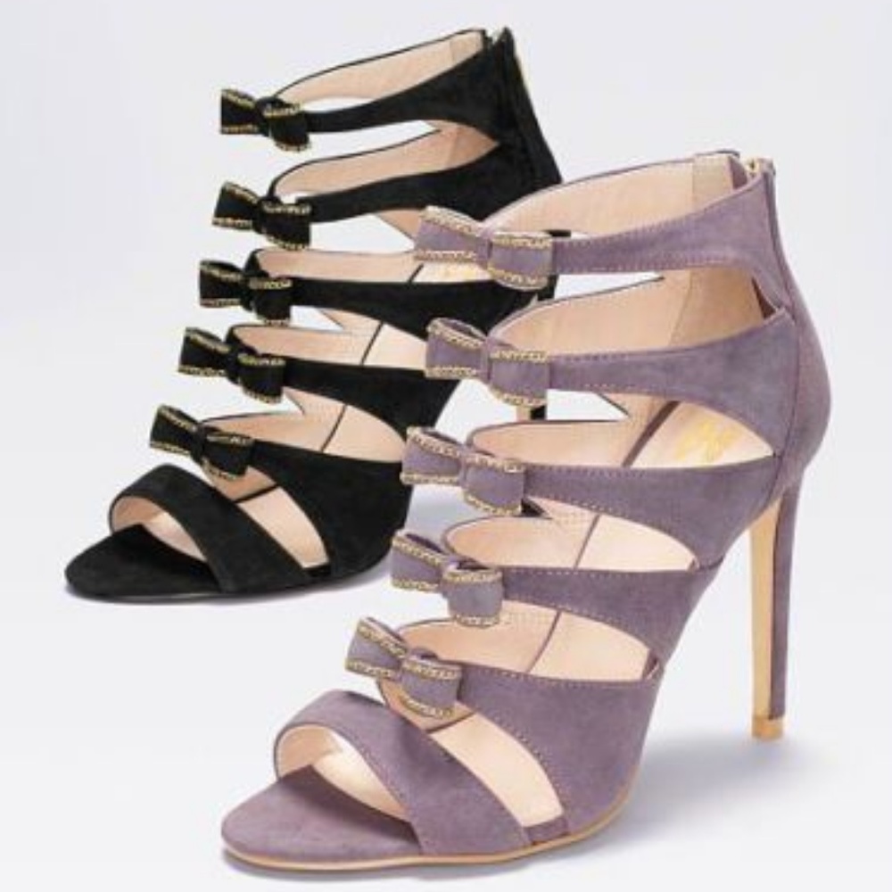 VS COLIN STUART Black Suede Gladiator Sz 7